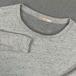 Marine Layer Shirt Women Small Gray Speckled Long Sleeve Crewneck Curved Hem Top